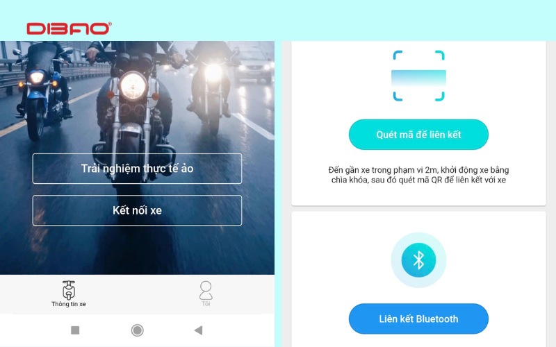 c&aacute;ch kết nối điện thoại với xe điện Dibao Vibe