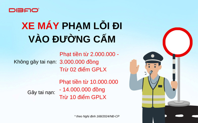 lỗi đi v&agrave;o đường cấm &ocirc; t&ocirc;