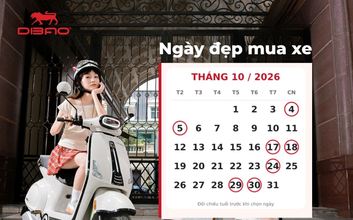 ngày đẹp mua xe tháng 10 năm 2026