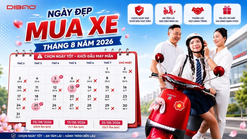 ngày đẹp mua xe tháng 8 năm 2026