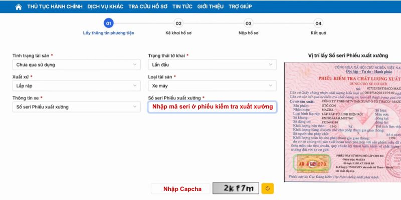 nộp thuế trước bạ xe m&aacute;y điện online