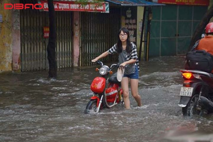 Xe đạp điện sẽ bị ảnh hưởng nghiêm trọng nước bị ngấm nước mưa
