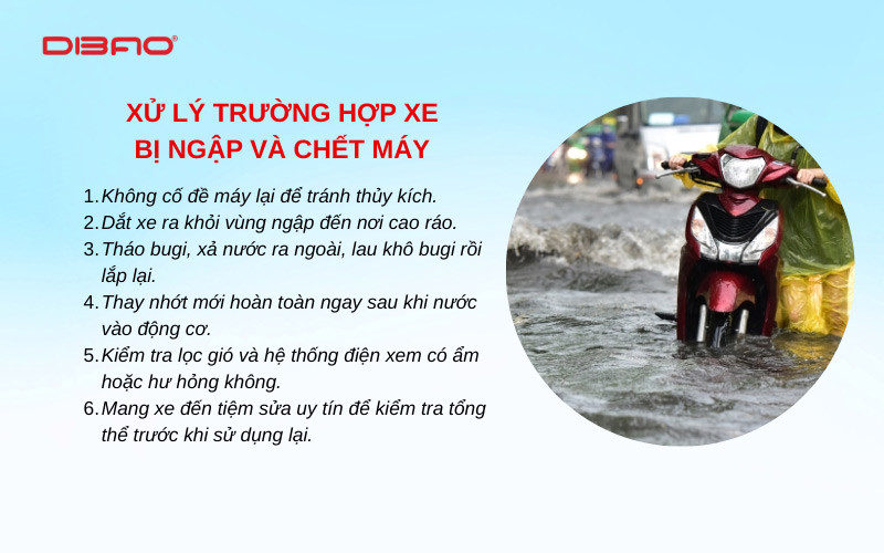 c&aacute;ch xử l&yacute; xe m&aacute;y bị ngập nước