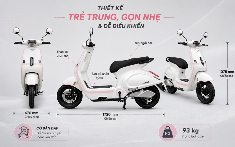 xe m&aacute;y điện c&oacute; b&agrave;n đạp dibao vibe m3600